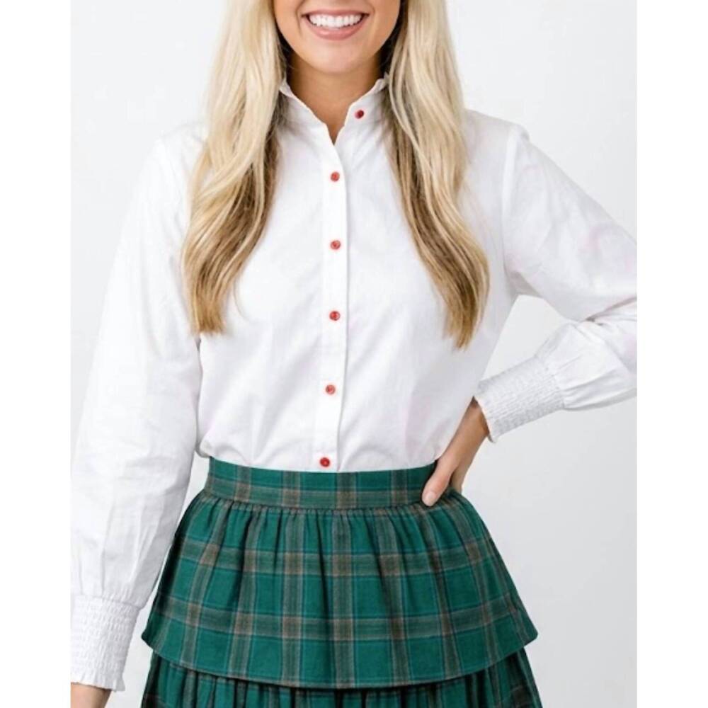 NEW LAYERZ CLOTHING renee button front top in white